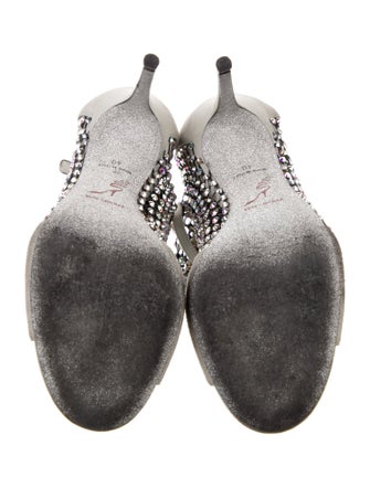 René Caovilla Leather Mesh Accents Gladiator Sandals