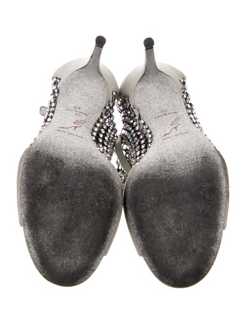 René Caovilla Leather Mesh Accents Gladiator Sandals