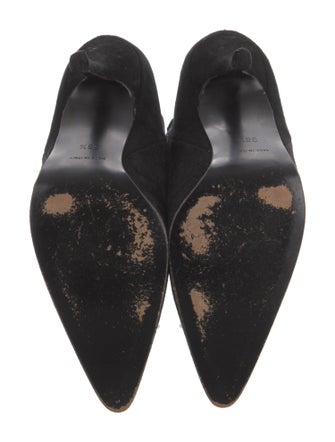 René Caovilla Suede Floral Print Boots