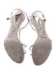 René Caovilla Leather Crystal Embellishments T-Strap Sandals