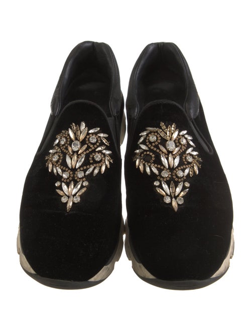 René Caovilla Velvet Printed Sneakers