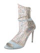 René Caovilla Denim Mesh Accents Pumps