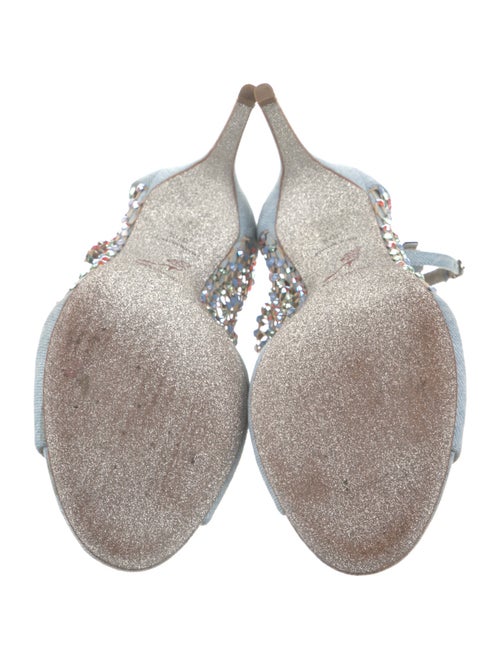 René Caovilla Denim Mesh Accents Pumps