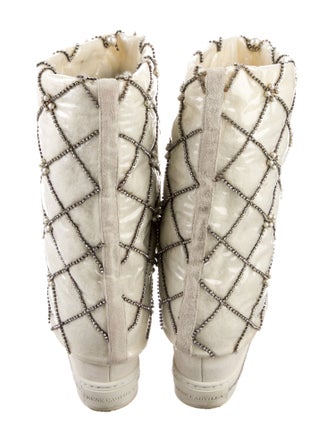 René Caovilla PVC Crystal Embellishments Lace-Up Boots