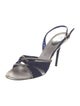 René Caovilla Satin Crystal Embellishments Slingback Sandals