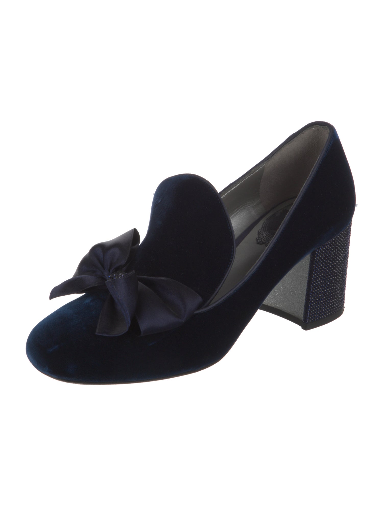René Caovilla Velvet Bow Accents Pumps