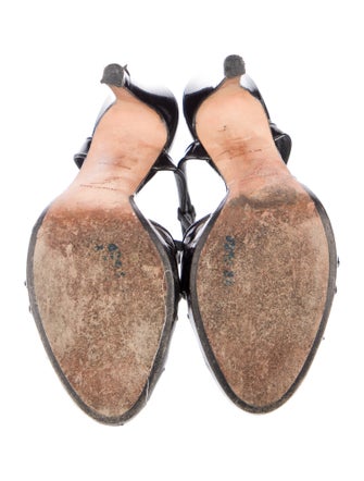 René Caovilla Alligator Crystal Embellishments Sandals