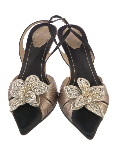 René Caovilla Satin Mules