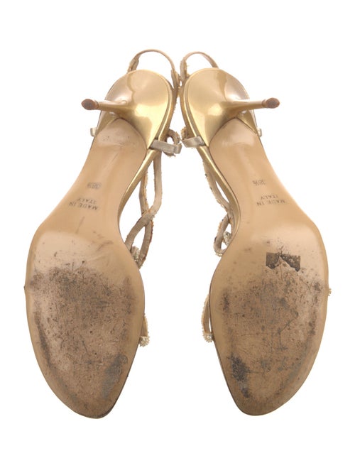 René Caovilla Leather T-Strap Sandals