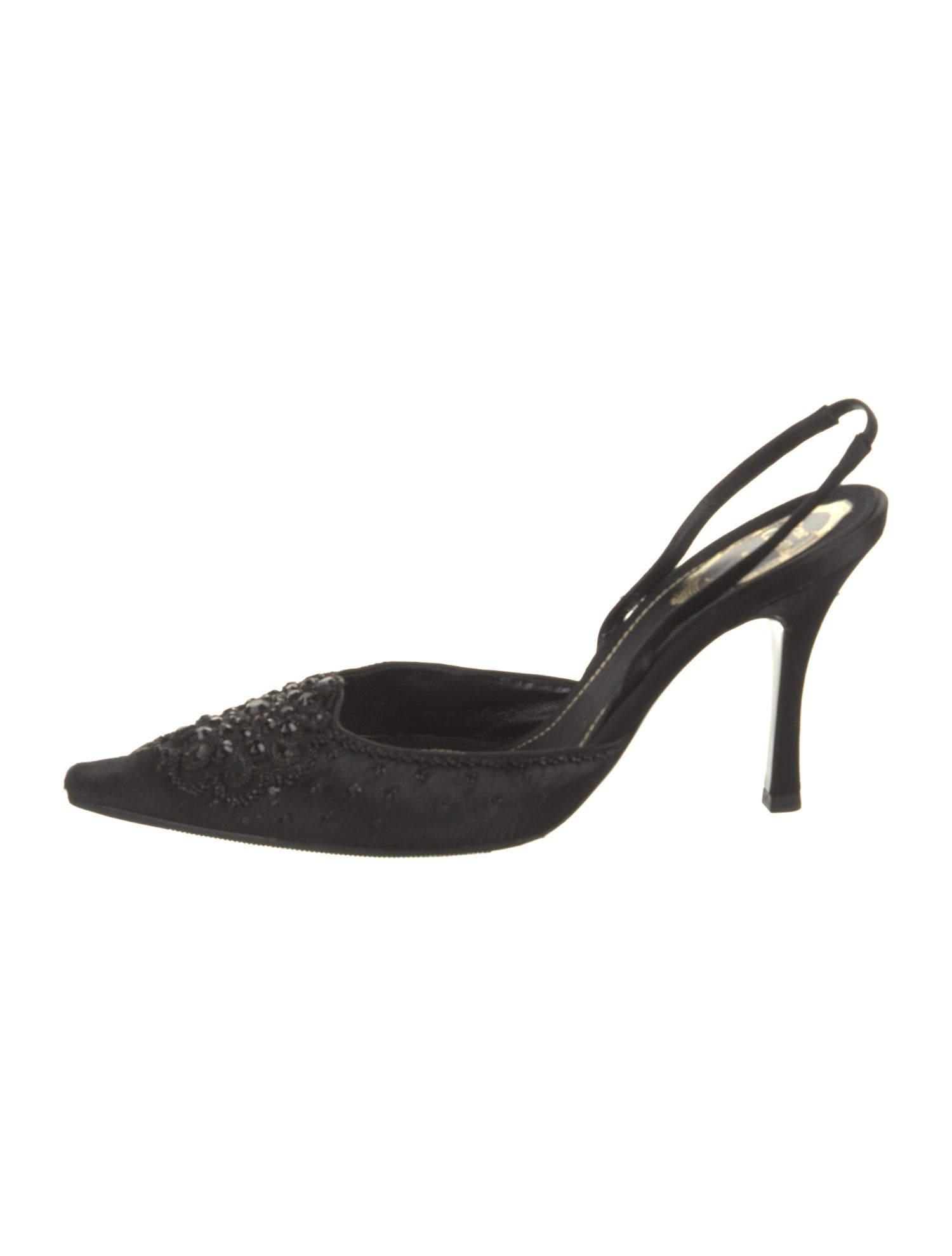 René Caovilla Ponyhair Studded Accents Slingback Pumps