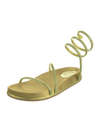 René Caovilla Satin Crystal Embellishments Gladiator Sandals