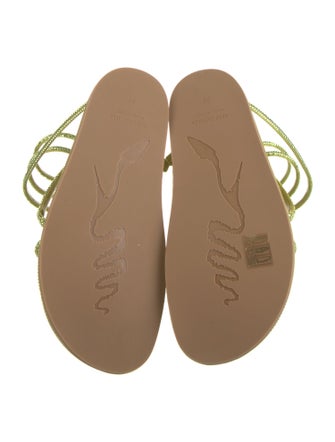 René Caovilla Satin Crystal Embellishments Gladiator Sandals