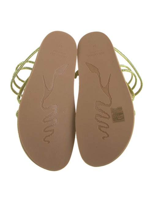 René Caovilla Satin Crystal Embellishments Gladiator Sandals