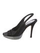 René Caovilla Satin Crystal Embellishments Slingback Sandals
