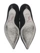 René Caovilla Faux Pearl Accents Suede T-Strap Pumps