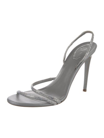 René Caovilla Crystal Crystal Embellishments Slingback Sandals