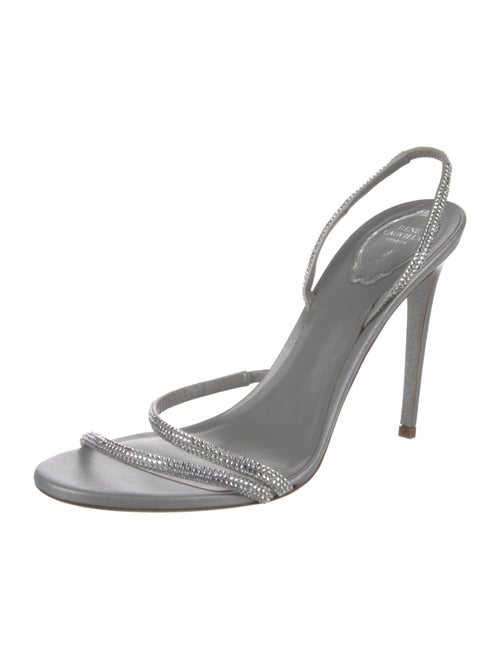 René Caovilla Crystal Crystal Embellishments Slingback Sandals