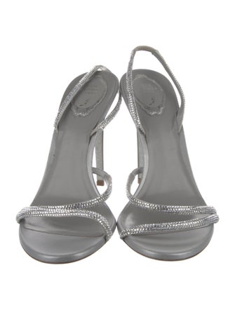 René Caovilla Crystal Crystal Embellishments Slingback Sandals