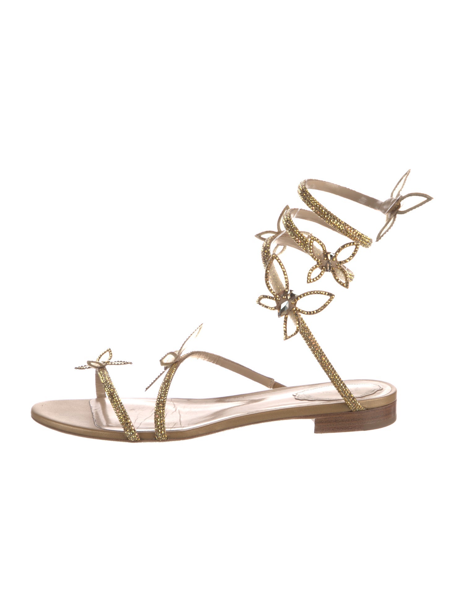 René Caovilla Crystal Embellishments Gladiator Sandals