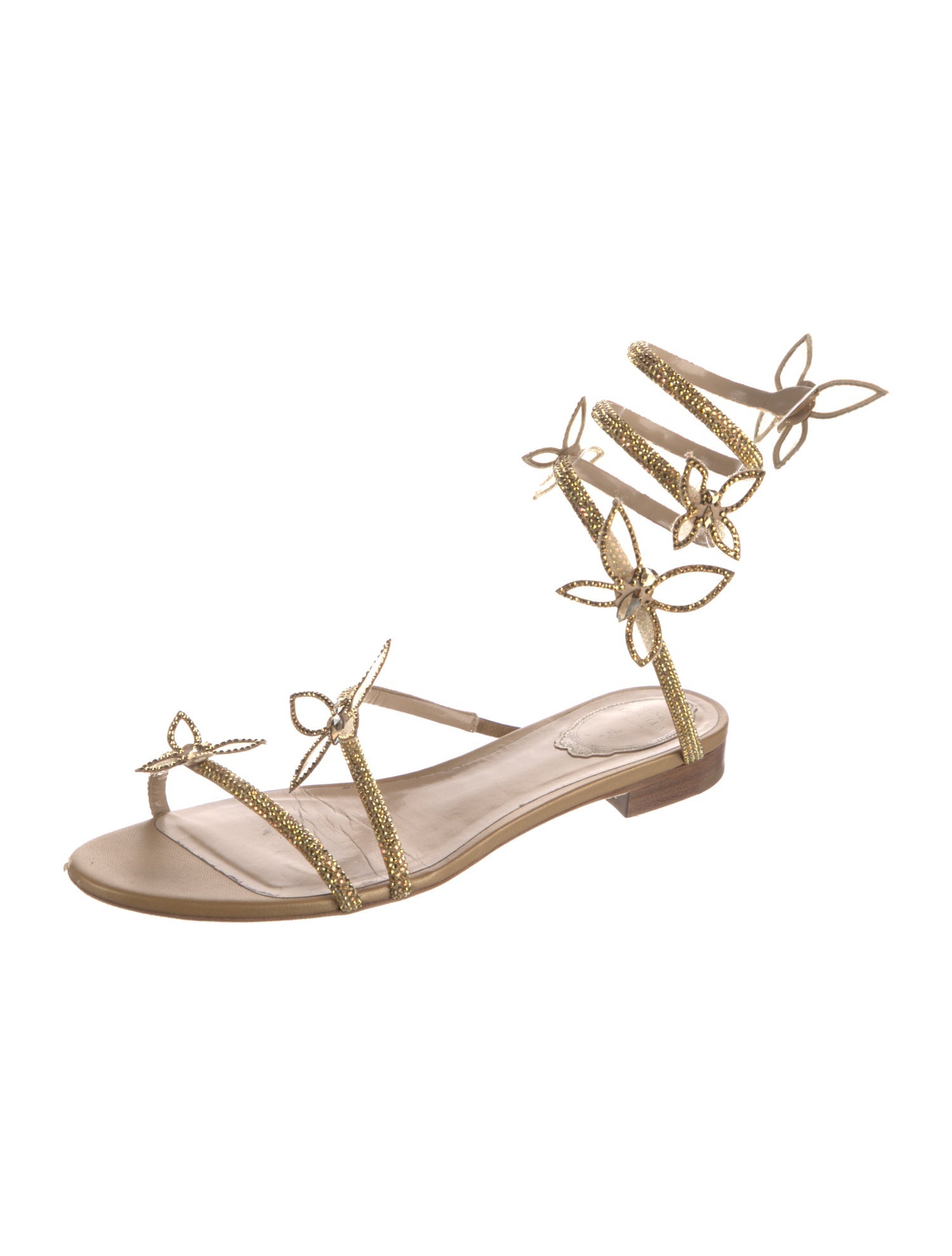 René Caovilla Crystal Embellishments Gladiator Sandals