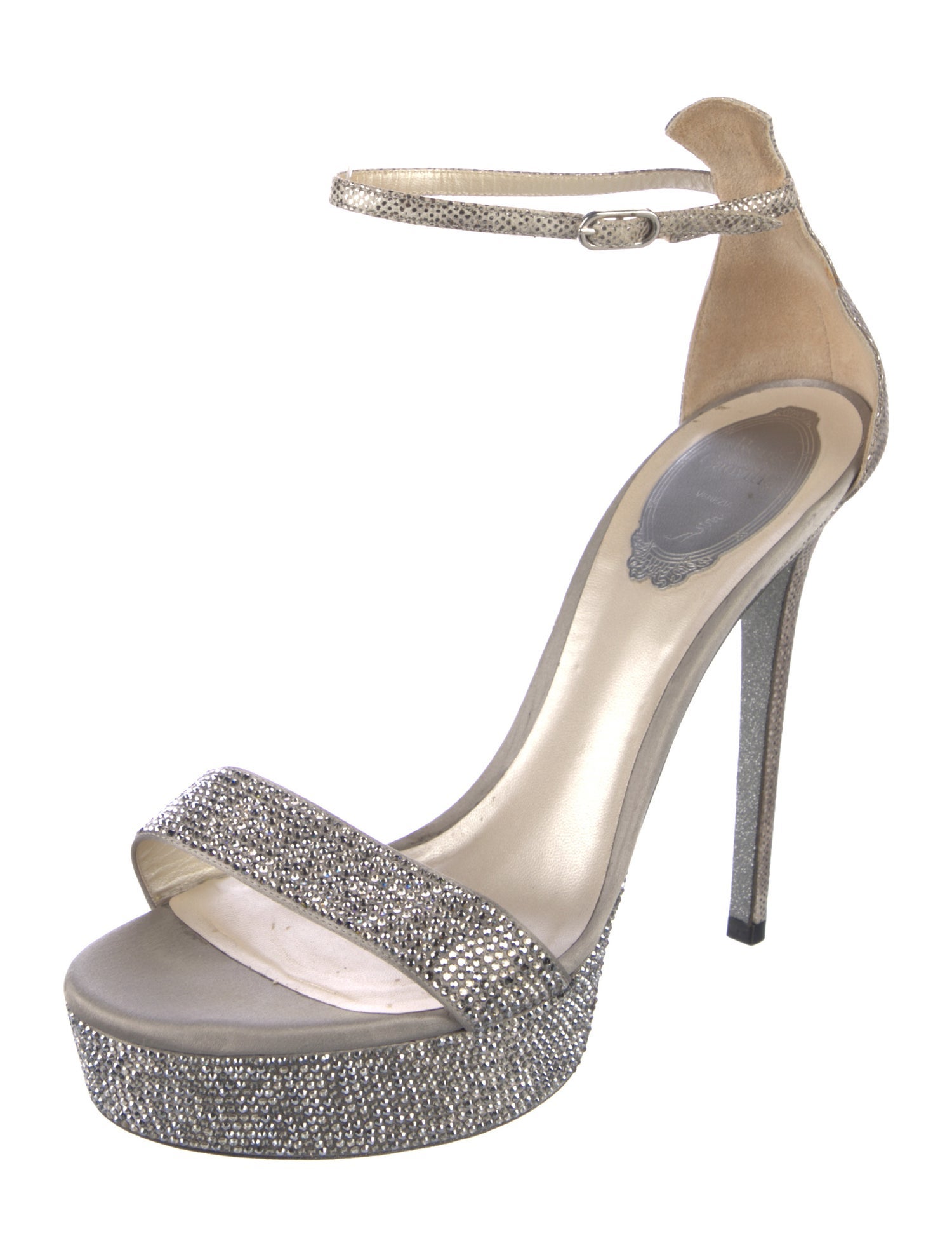 René Caovilla Crystal Crystal Embellishments Sandals