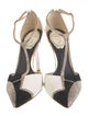 René Caovilla Suede Animal Print T-Strap Pumps