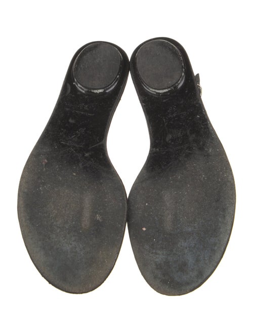 René Caovilla Leather Bow Accents T-Strap Sandals