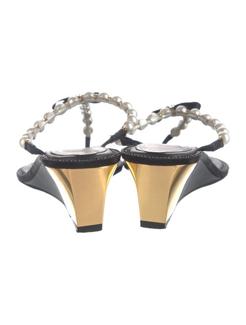 René Caovilla Leather Bow Accents T-Strap Sandals