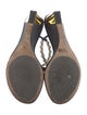 René Caovilla Leather Bow Accents T-Strap Sandals
