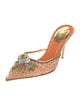 René Caovilla Mesh Beaded Accents Mules