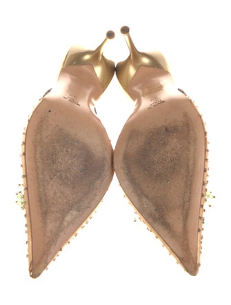 René Caovilla Mesh Beaded Accents Mules