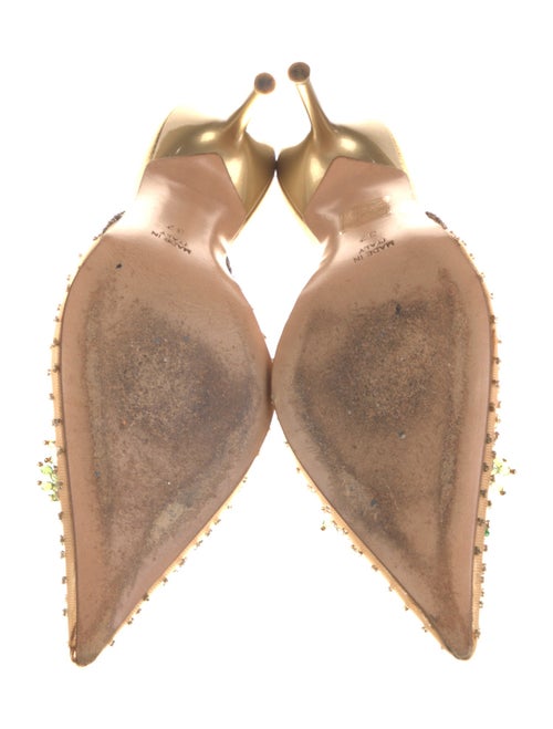 René Caovilla Mesh Beaded Accents Mules