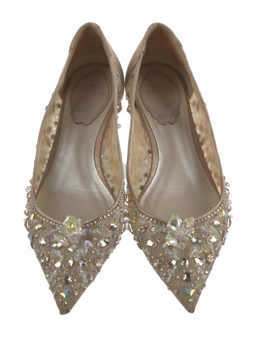 René Caovilla Mesh Glitter Accents Flats