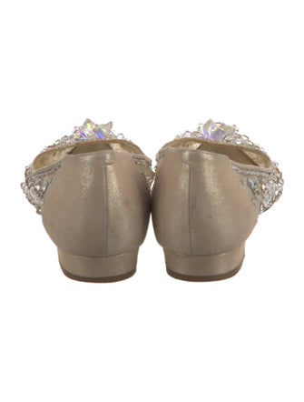 René Caovilla Mesh Glitter Accents Flats