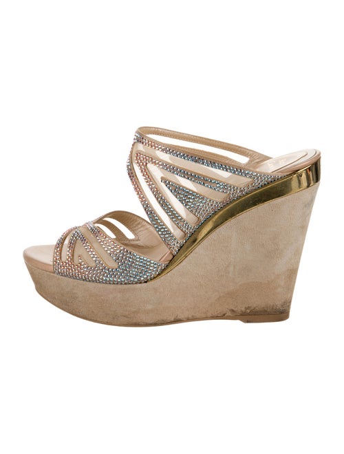 René Caovilla Mesh Crystal Embellishments Sandals