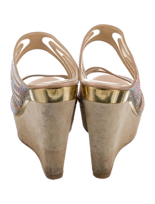 René Caovilla Mesh Crystal Embellishments Sandals