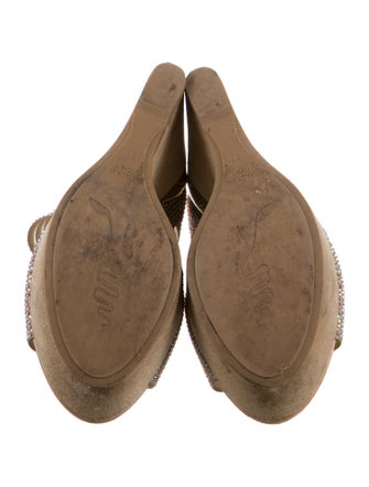 René Caovilla Mesh Crystal Embellishments Sandals