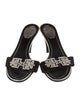 René Caovilla Satin Crystal Embellishments Slides
