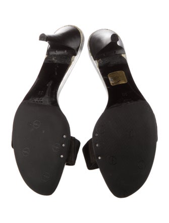 René Caovilla Satin Crystal Embellishments Slides