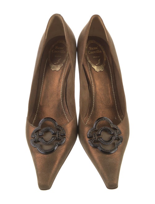 René Caovilla Satin Crystal Embellishments Pumps