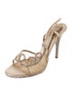 René Caovilla Mesh Lace Pattern Slingback Sandals