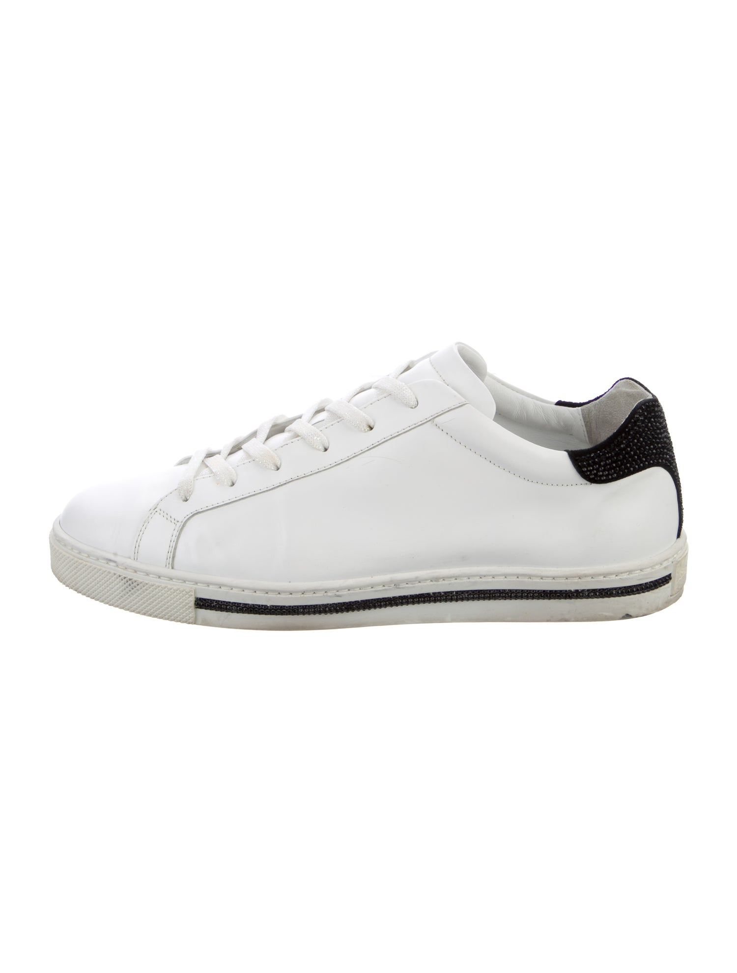 René Caovilla Leather Colorblock Pattern Sneakers