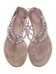 René Caovilla Crystal Embellishments T-Strap Sandals
