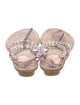 René Caovilla Crystal Embellishments T-Strap Sandals
