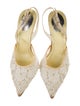 René Caovilla Signature Logo Mesh Slingback Pumps