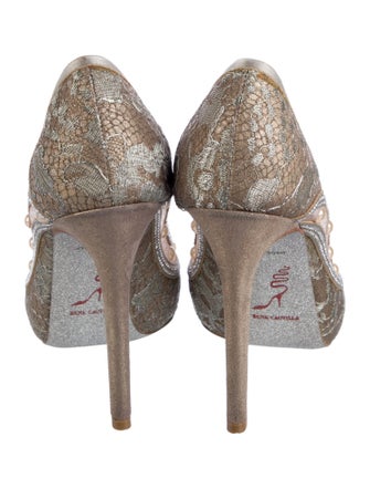 René Caovilla Printed Crystal Embellishments Sandals