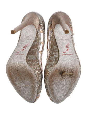 René Caovilla Printed Crystal Embellishments Sandals