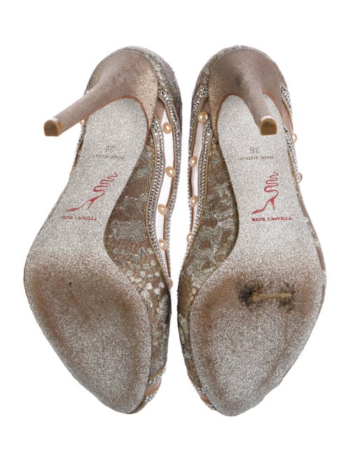 René Caovilla Printed Crystal Embellishments Sandals