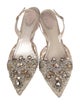 René Caovilla Lace Pattern Crystal Embellishments Slingback Flats