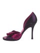 René Caovilla Satin Bow Accents D'Orsay Pumps